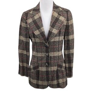 3/$15 Vintage Plaid Women's Blazer